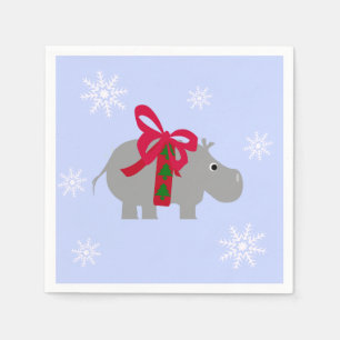 Serviette En Papier Papier de Noël Hippopotamus