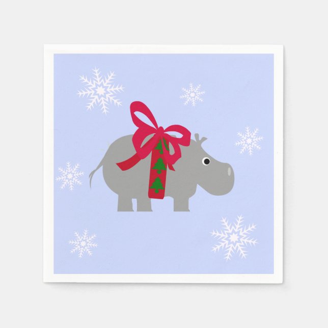 Serviette En Papier Papier de Noël Hippopotamus (Devant)