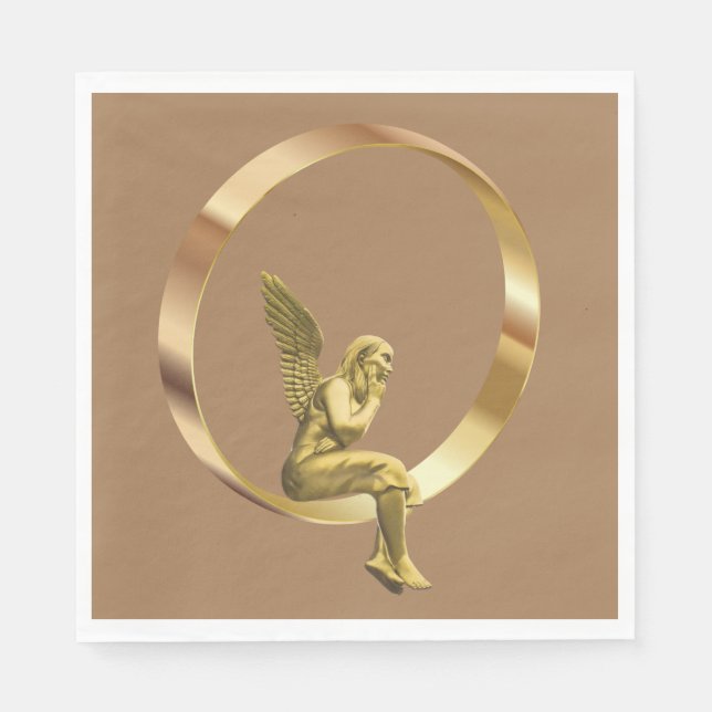 Serviette En Papier Papier de Noël, Joyeux Noël, Ange (Devant)