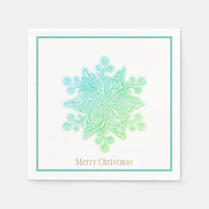 Serviette En Papier Papier de Noël Naples Aquas Snowflake