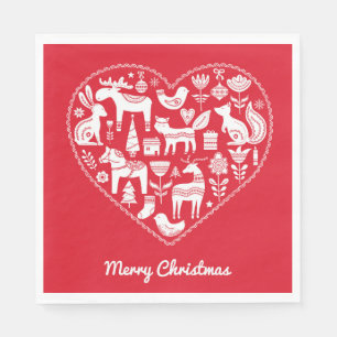 Serviette En Papier Papier de Noël scandinave