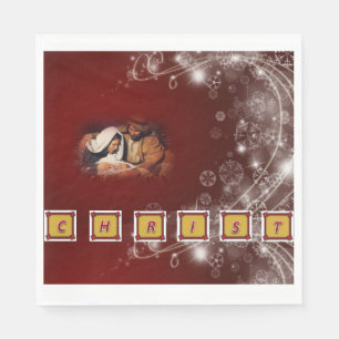 Serviette En Papier Papier de Noël serviettes, Jésus Christ