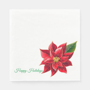 Serviette En Papier Papier de Noël serviettes Rouge Poinsettia-déjeune