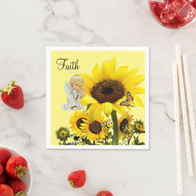 Serviette En Papier Papier de papillon de tournesol Bumblebee (En situation)