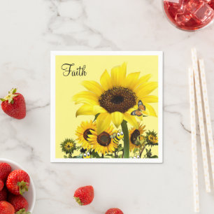 Serviette En Papier Papier de papillon de tournesol Bumblebee