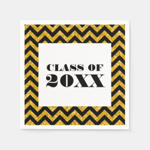 Serviette En Papier Papier de Parties scintillant Chevron Jaune