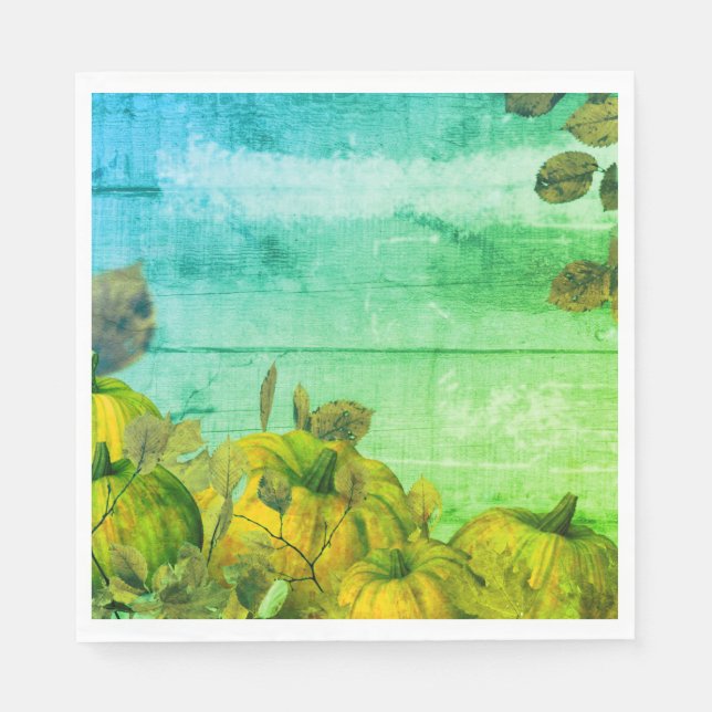 Serviette En Papier Papier de patchs citrouille Napkin (Devant)
