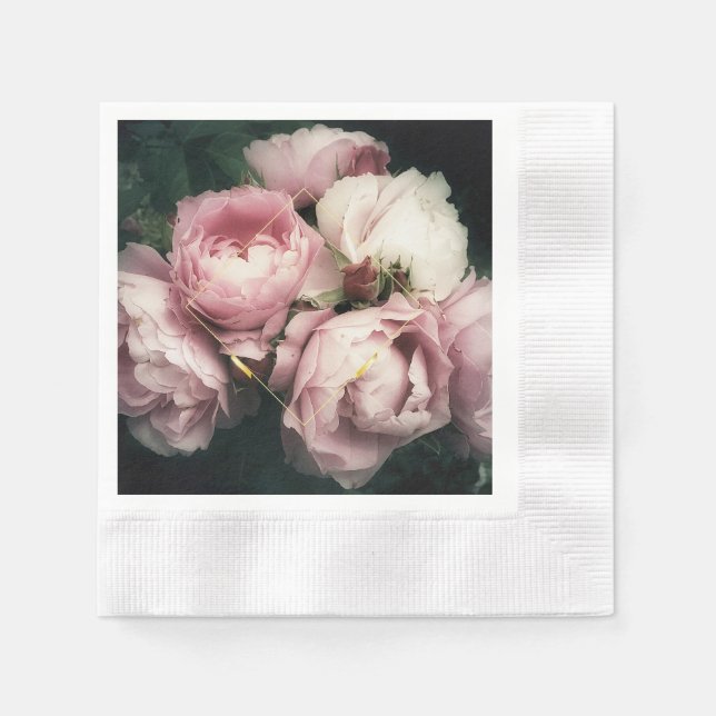 Serviette En Papier Papier de pivoines grandiose Napkin (Devant)