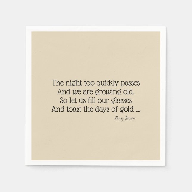 Serviette En Papier Papier de poésie australien Bush BBQ Napkins (Devant)