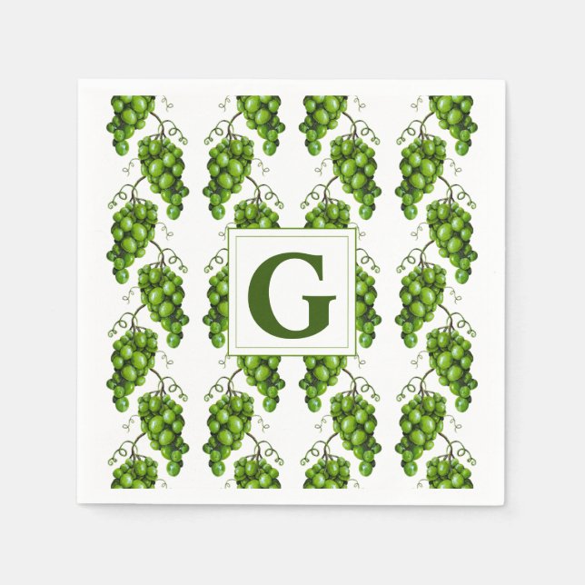 Serviette En Papier Papier de raisins verts (Devant)