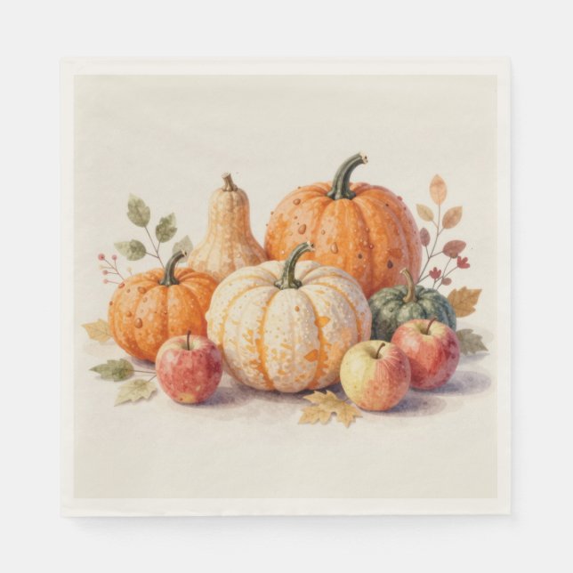Serviette En Papier Papier de récolte d'automne doux (Devant)