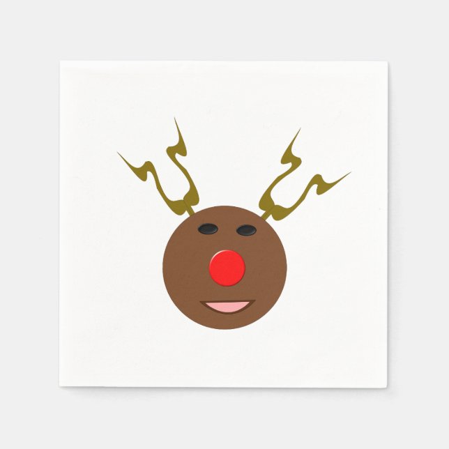 Serviette En Papier Papier de rennes de Noël Cyber (Devant)