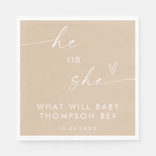 Serviette En Papier Papier de révélation de genre Boho Napkin Neutre