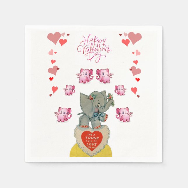 Serviette En Papier Papier de Saint Valentin serviettes (Devant)