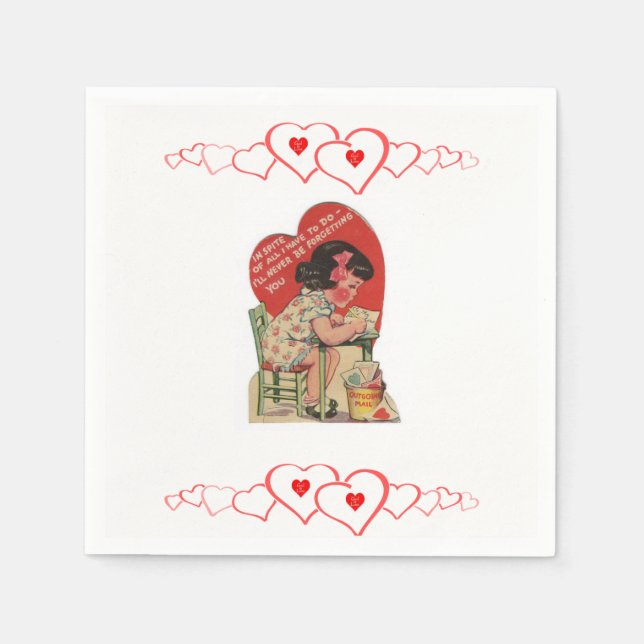 Serviette En Papier Papier de Saint Valentin serviettes (Devant)