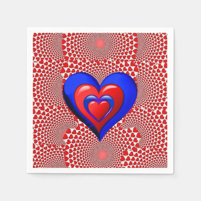 Serviette En Papier Papier de Saint Valentin serviettes (Devant)