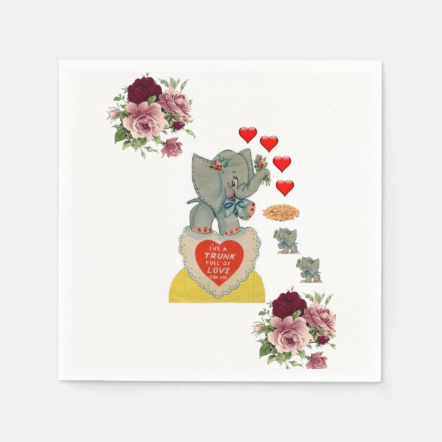 Serviette En Papier Papier de Saint Valentin serviettes (Devant)