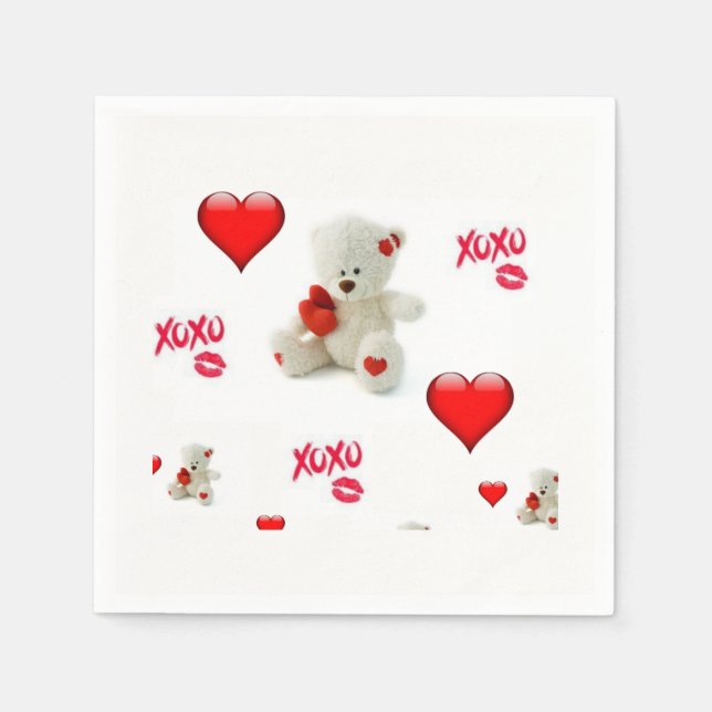 Serviette En Papier Papier de Saint Valentin serviettes (Devant)