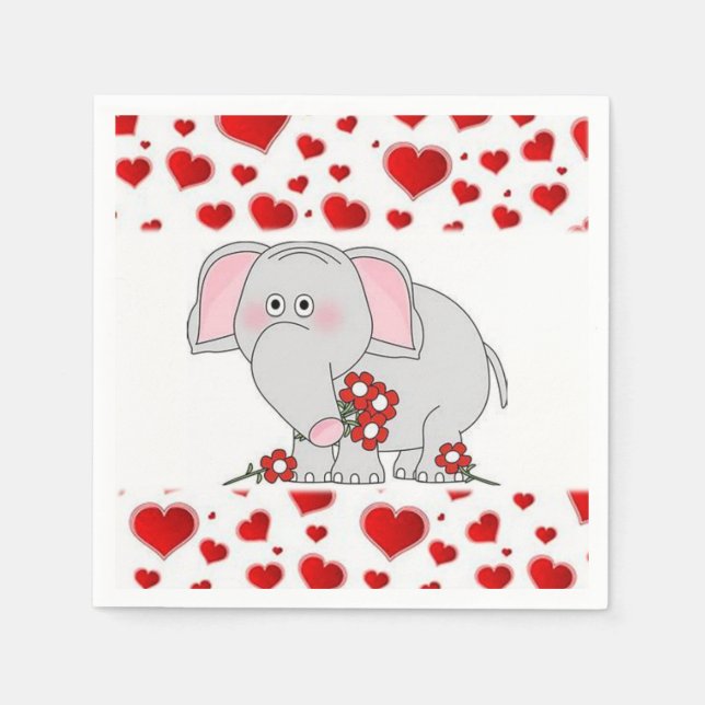 Serviette En Papier Papier de Saint Valentin serviettes (Devant)
