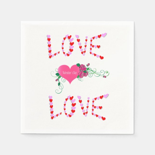 Serviette En Papier Papier de Saint Valentin serviettes (Devant)