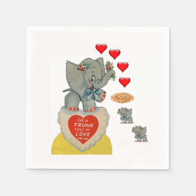 Serviette En Papier Papier de Saint Valentin serviettes (Devant)