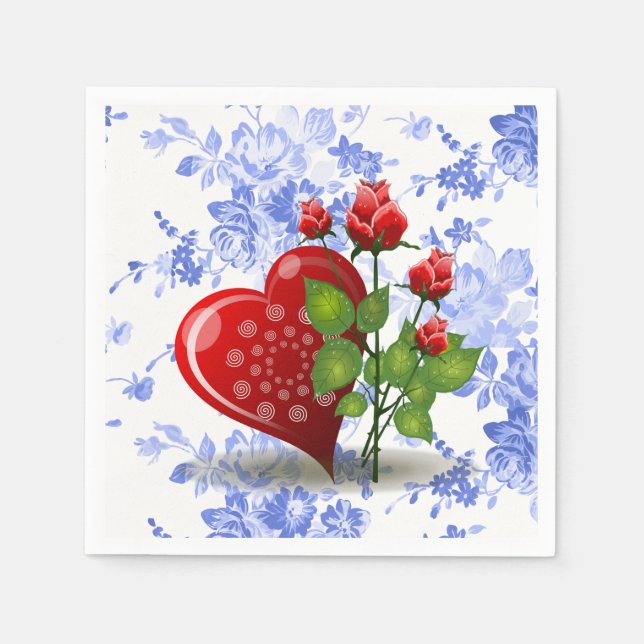 Serviette En Papier Papier de Saint Valentin serviettes (Devant)