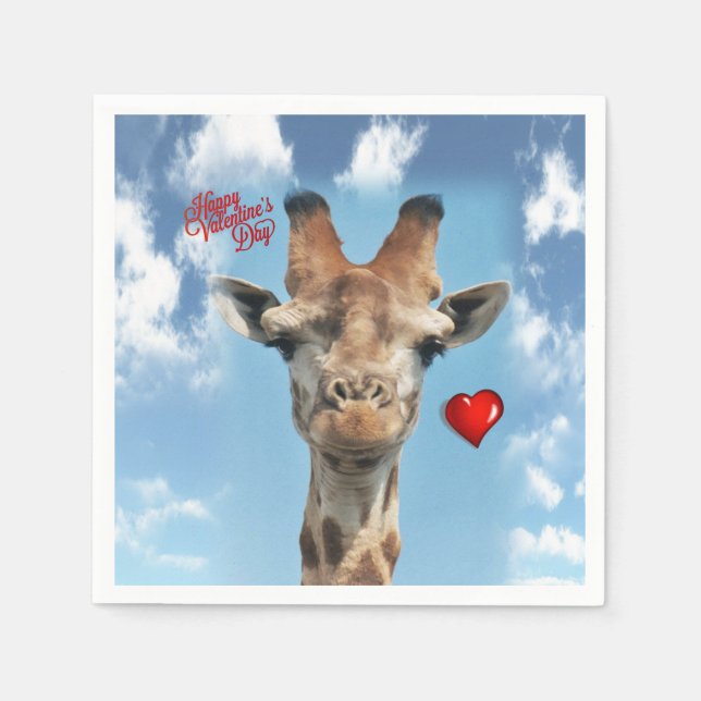Serviette En Papier Papier de Saint Valentin serviettes Giraffe (Devant)