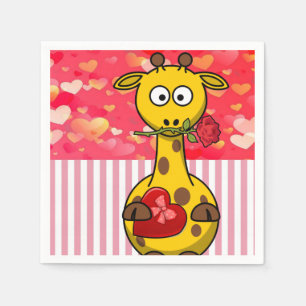 Serviette En Papier Papier de Saint Valentin, serviettes, Giraffe