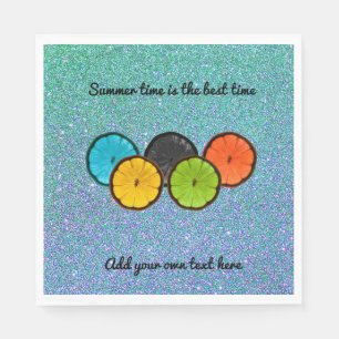 Serviette En Papier Papier de serviettes en tranches d'agrumes colorée