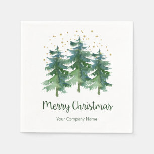 Serviette En Papier Papier de société Joyeux Noël Forêt d'hiver
