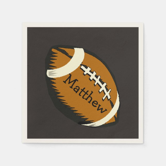 Serviette En Papier Papier de sport de football Brown (Devant)