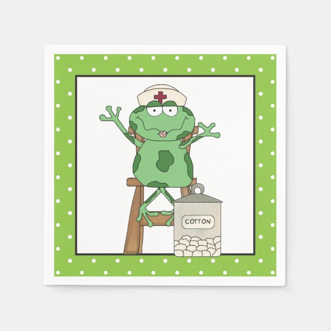 Serviette En Papier Papier de table Nurse Frog (Devant)