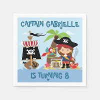 Papier de table Pirate fille mignonne