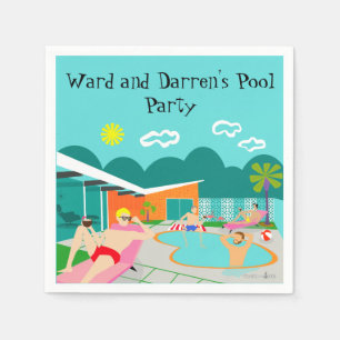 Serviette En Papier Papier de table Retro Gay Pool