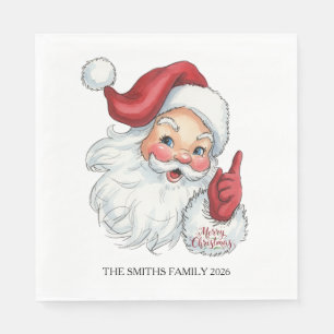 Serviette En Papier Papier de vacances vintage Santa Claus Napkin