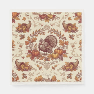 Serviette En Papier Papier design toile de dinde de Thanksgiving charm