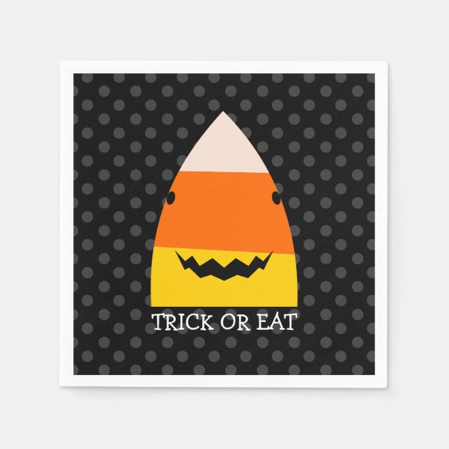Serviette En Papier Papier d'Halloween de requin mou (Devant)
