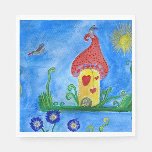 Serviette En Papier Papier d'illustration Whimsical pour enfant servie (Devant)