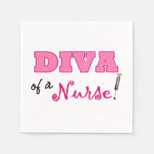 Serviette En Papier Papier "DIVA of a Nurse"