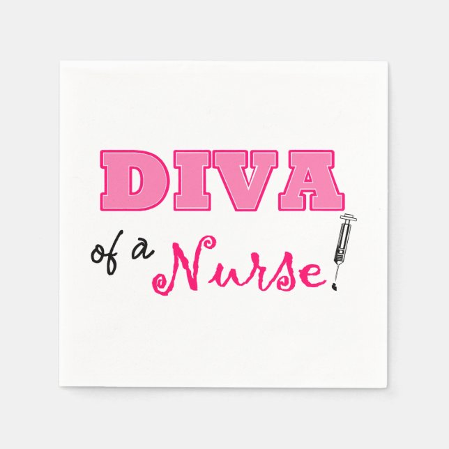 Serviette En Papier Papier "DIVA of a Nurse" (Devant)