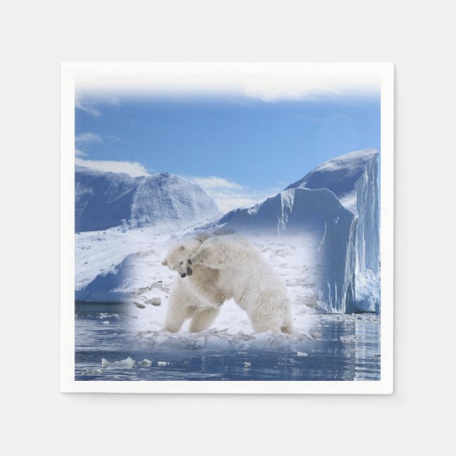 Serviette En Papier Papier d'ours polaire (Devant)