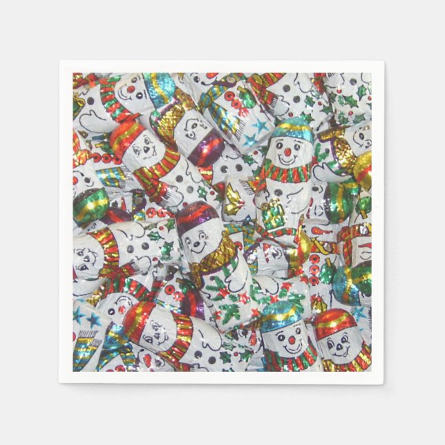Serviette En Papier Papier doux Snowmen (Devant)