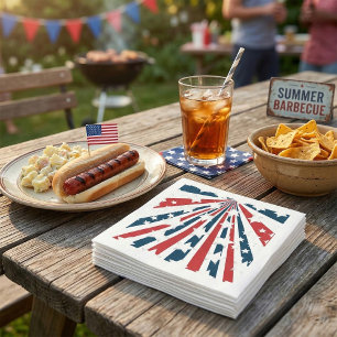 Serviette En Papier Papier Drapeau Américain Stylisé serviettes