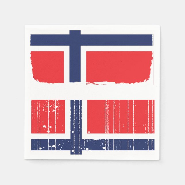 Serviette En Papier Papier Drapeau Norvège (Devant)