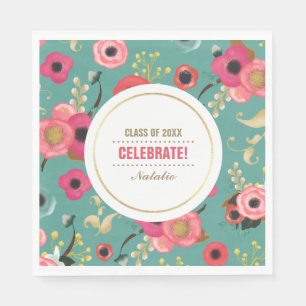 Serviette En Papier Papier du groupe de graduation Floral Moderne