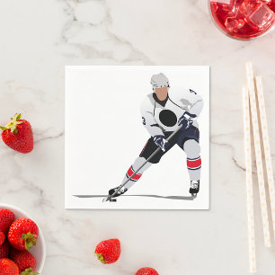 Serviette En Papier Papier du lecteur de hockey sur glace