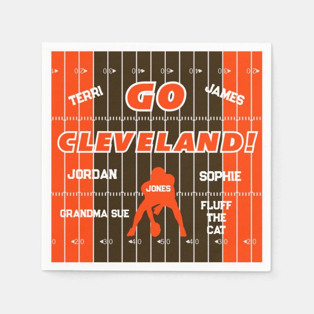 Serviette En Papier Papier du ventilateur de football Cleveland Napkin (Devant)