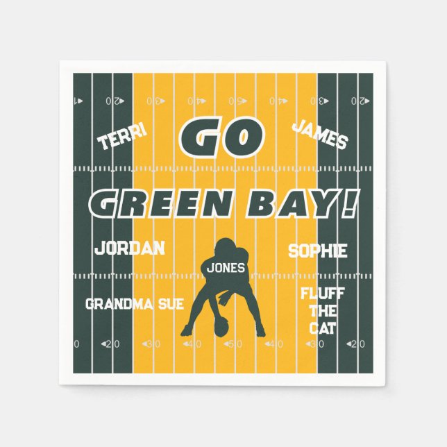 Serviette En Papier Papier du ventilateur Green Bay Football Napkin (Devant)