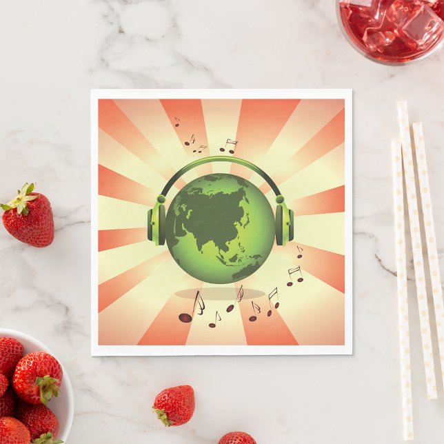 Serviette En Papier Papier Earth Music (Créateur téléchargé)