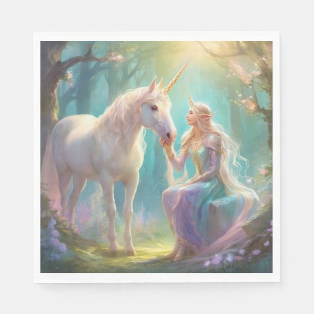 Serviette En Papier Papier Elf Unicorn (Devant)